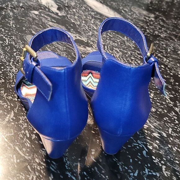 AMERICAN EAGLE WOMEN'S Classic Heels SANDAL ANKLE STRAP OPEN TOE WEDGE SANDAL - Picture 5 of 16